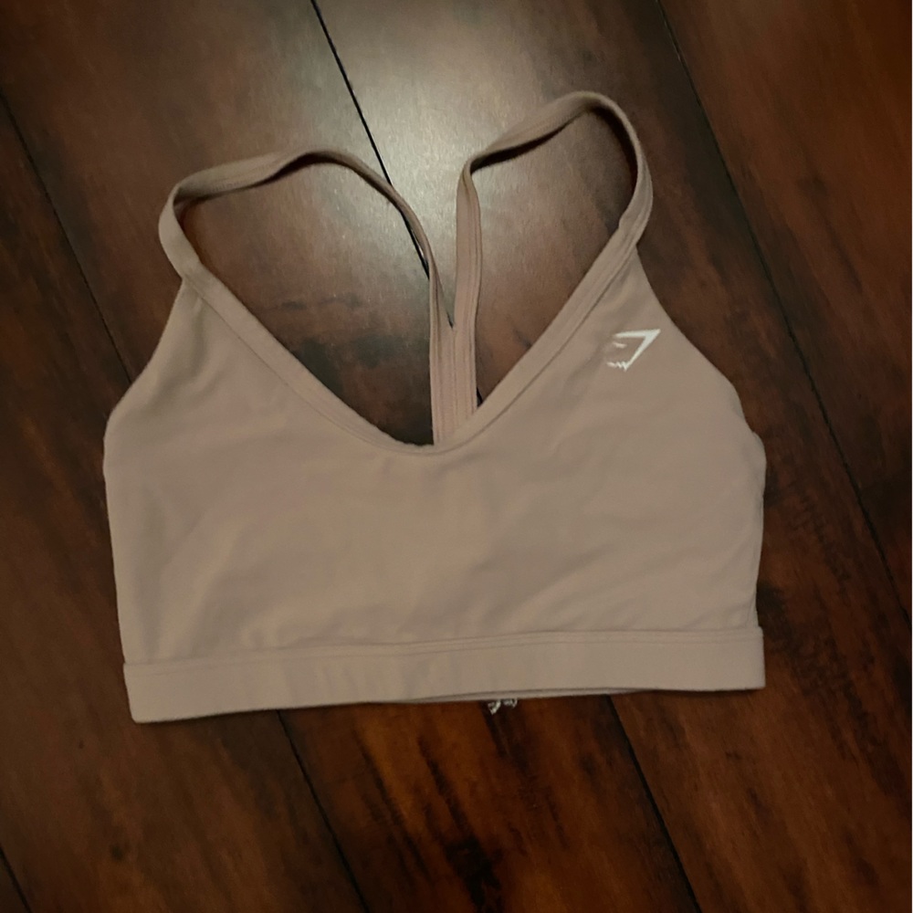 Beige Gymshark sports Bra